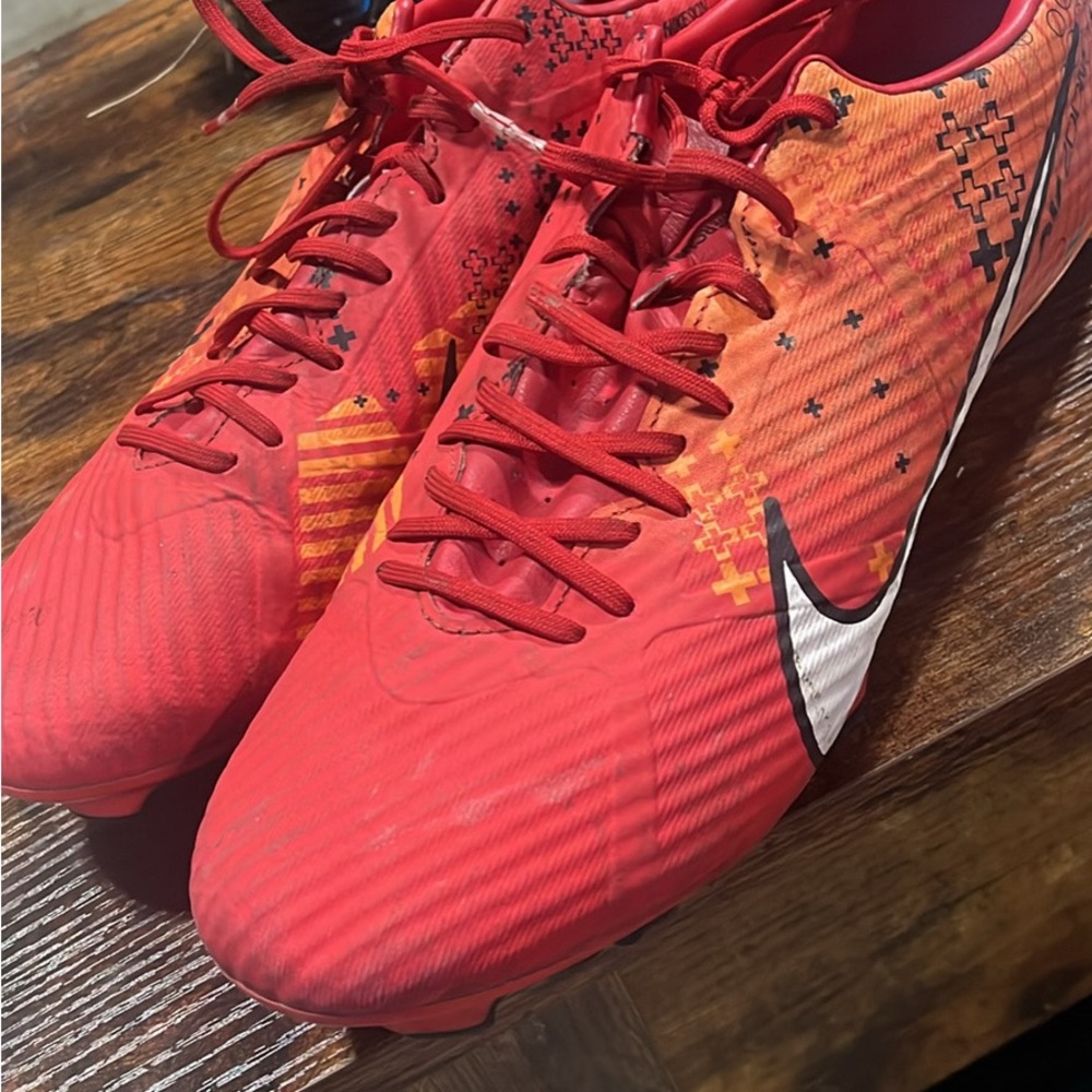 nike mercurial men’s soccer cleats red and orange